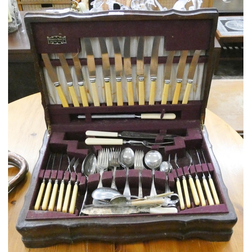 36 - A Priestley & More Sheffield cutlery set in case...