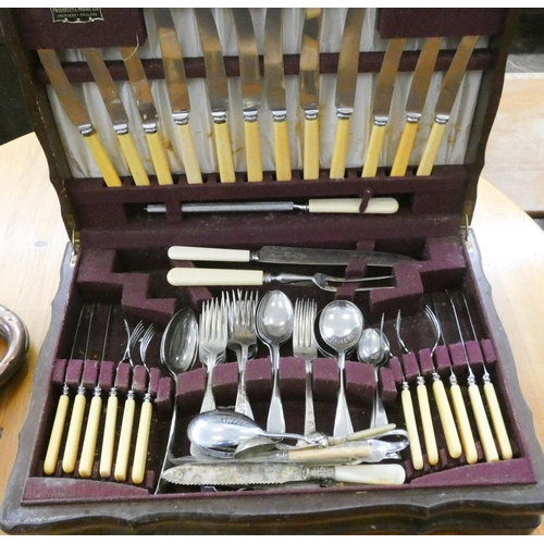 36 - A Priestley & More Sheffield cutlery set in case...