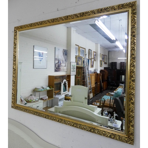 236 - A very large gilt frame bevelled edged rectangular mantel mirror