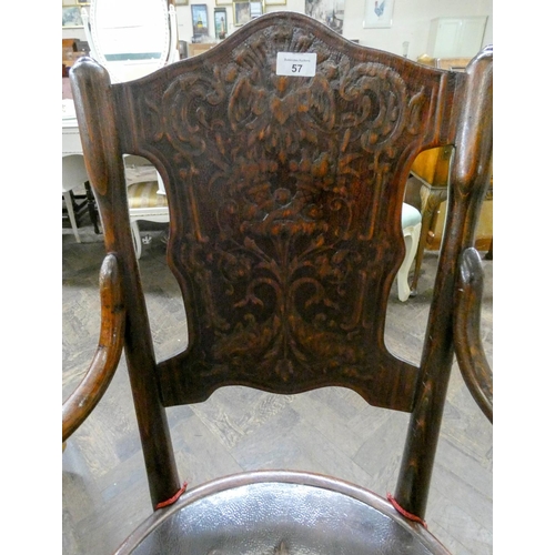 57 - A Bentwood elbow chair...