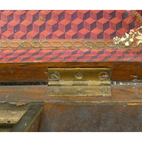 447 - An early 19th century mahogany tea caddy, all inlaid and decorated with paddle steamer and other mar... 