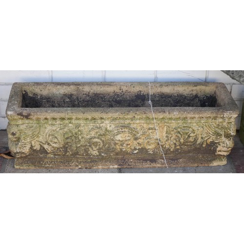 500 - A large rectangular moulded garden trough...