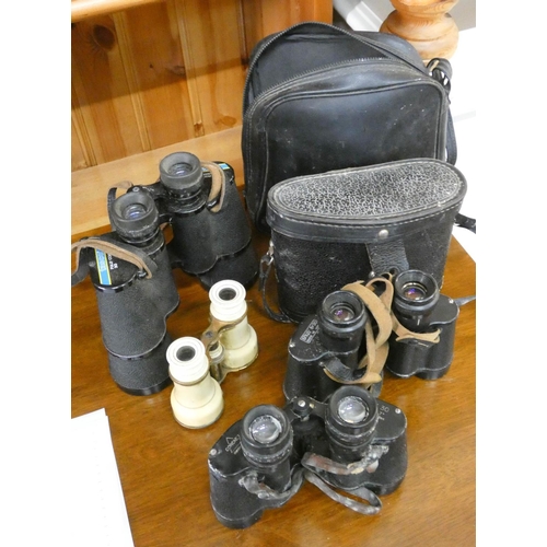 198 - Three pairs of vintage binoculars with cases