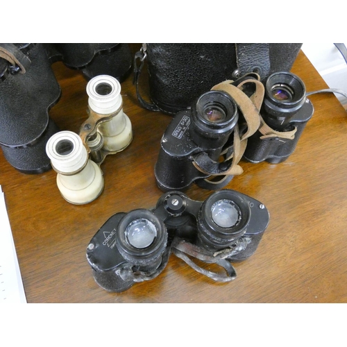 198 - Three pairs of vintage binoculars with cases
