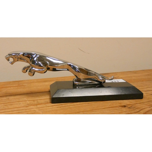 211 - A Jaguar car mascot on onyx base