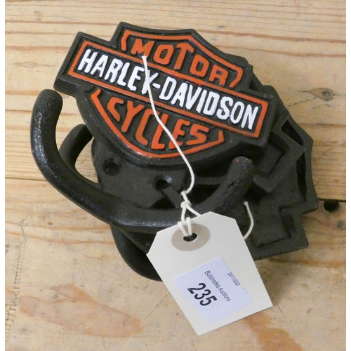 235 - Three Harley Davidson wall hooks