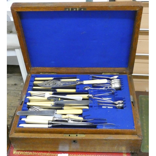 20 - A 1920's canteen of assorted cutlery, flatware etc
