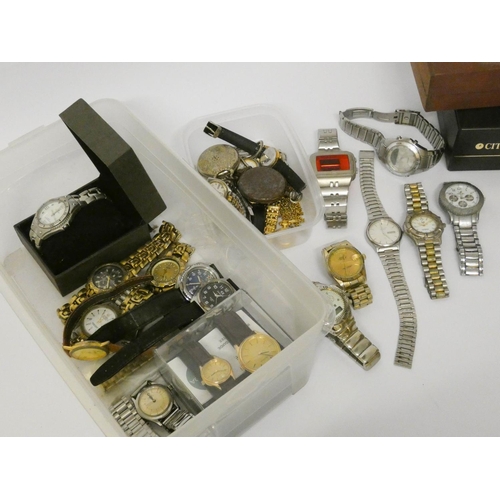 76 - A large selection of various gents wristwatches etc