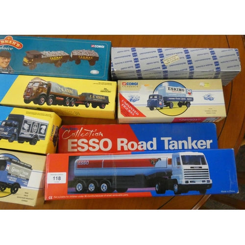 118 - Seven various collectors Corgi classics toy lorries to include a Corgi steam lorry, an Esso petrol t... 