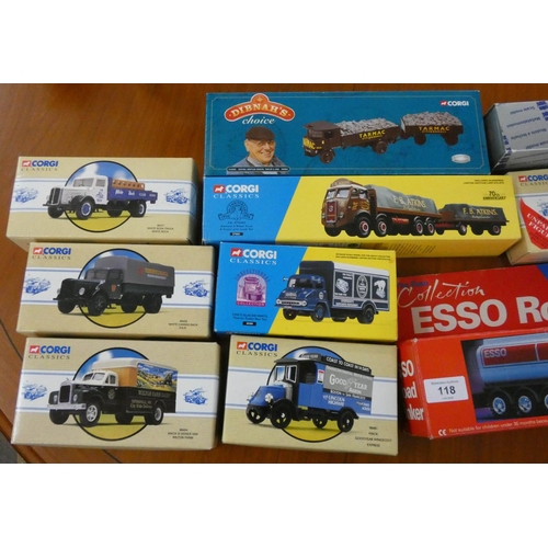 118 - Seven various collectors Corgi classics toy lorries to include a Corgi steam lorry, an Esso petrol t... 