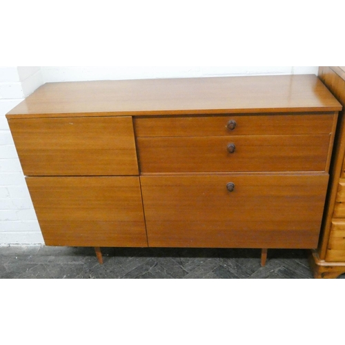 175 - Mid century teak combination chest of 5 drawers