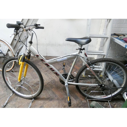 370 - A Lerun Cytech silver bicycle with front suspension