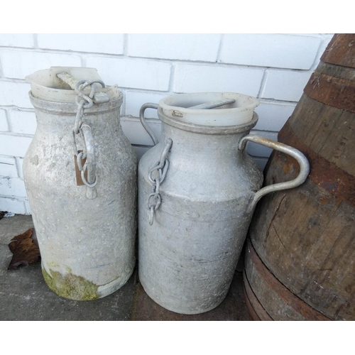 375 - Two metal galvanised style milk churns