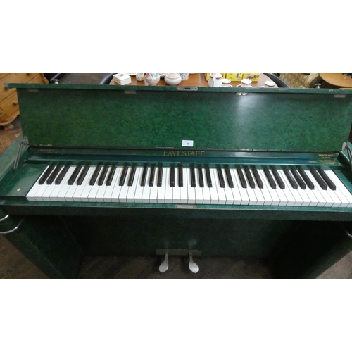 86 - An Art Deco Eavestaff green lacquered mini piano