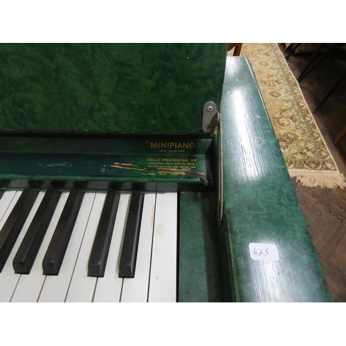 86 - An Art Deco Eavestaff green lacquered mini piano