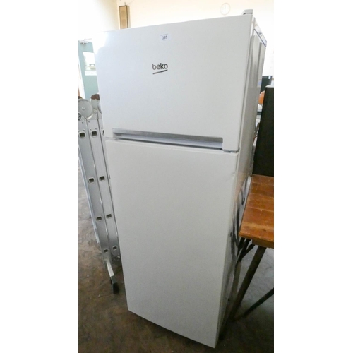 385 - Beko fridge freezer, large fridge compartment, smaller freezer to top