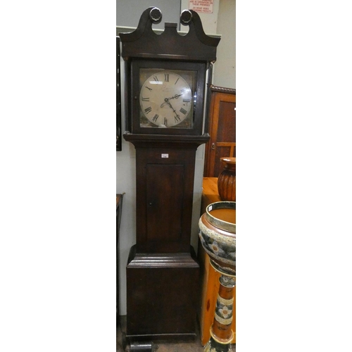 315 - A cottage Long case clock by George Bushell Ramsbury, 30 hour movement with pendulum and weight