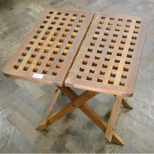 251 - A small teak hardwood folding picnic table