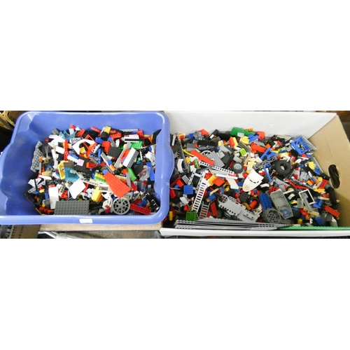 858 - Two very large boxes of assorted Lego