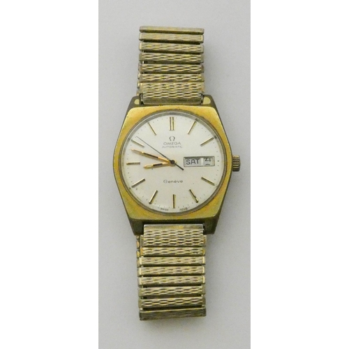 732 - Omega - 1970's gents Automatic calendar wristwatch, on flexi strap, with original box, outer and all... 