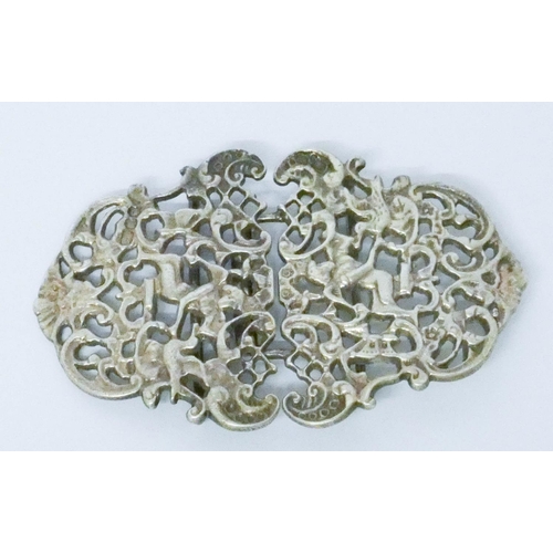 626 - A vintage silver nurses buckle, hallmarked....