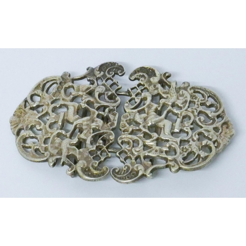 626 - A vintage silver nurses buckle, hallmarked....