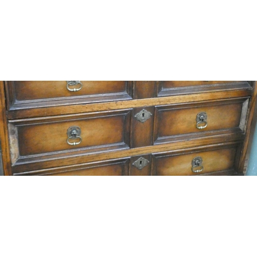 1 - A good quality Georgian style oak bureau with nicely fitted interior including well with three drawe... 