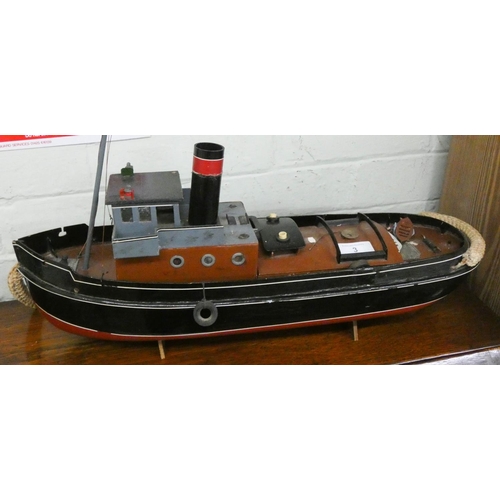 3 - A model tug boat with electric motor, 20