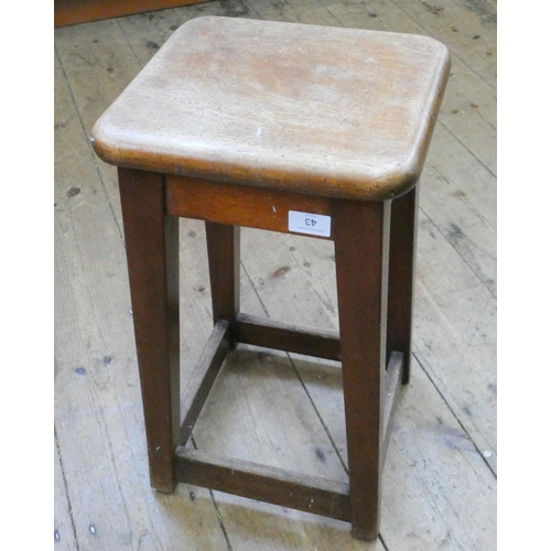 43 - A heavy mahogany stool...