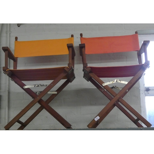 45 - A pair of folding directors style chairs