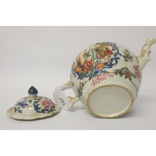 147 - A 19th century Famille Rose teapot - as found