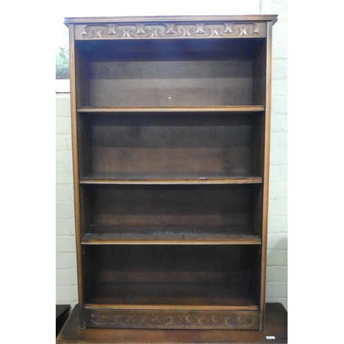 53 - An oak open bookcase, 2'6 wide...