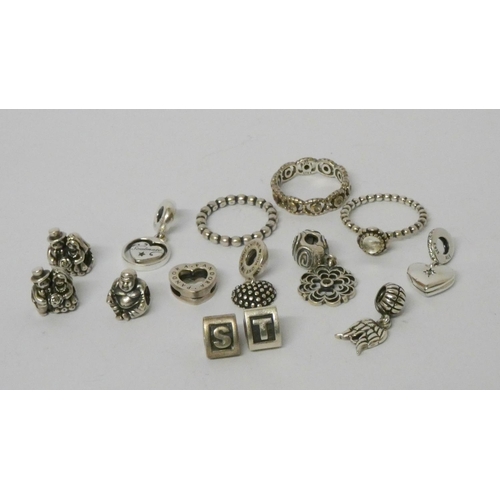 634 - Pandora - a collection of silver charms...