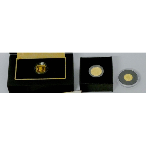 664 - 2017 Gold Proof Quarter Sovereign, 2019 Square Quarter Sovereign & 2020 Proof St George & Dragon £5 ... 