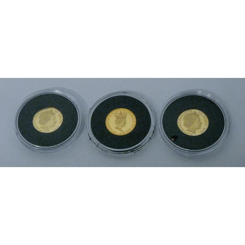 675 - Queen Elizabeth Commemorative Gold Pennies - three boxed proof 9ct gold pennies, each weighing 4 gra... 