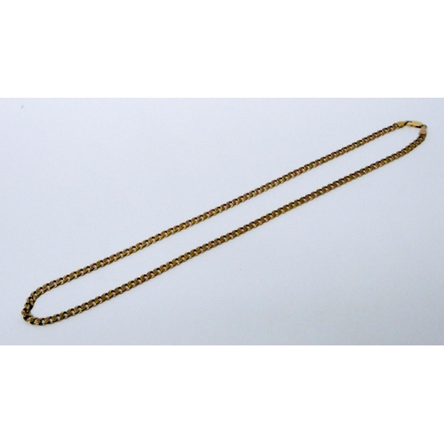 689 - A 9ct gold curb link chain necklace, 65cms long. Gross 33.3 grams