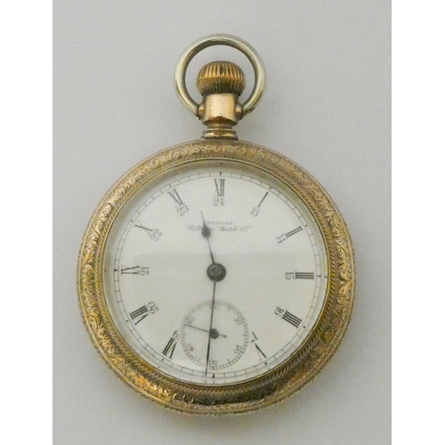 627 - Waltham Watch Co 19th century silver gilt pocket watch...