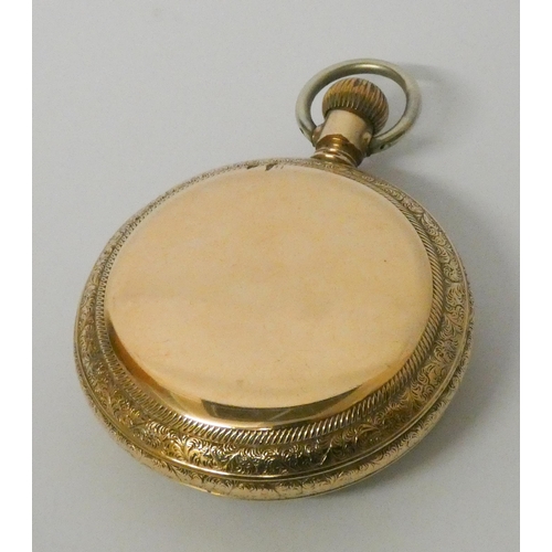 627 - Waltham Watch Co 19th century silver gilt pocket watch...