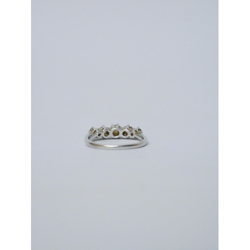 779 - Antique five stone diamond half hoop ring, Size J