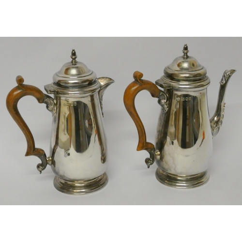 523 - Asprey Cafe au lait set, London 1958, 36ozs all in