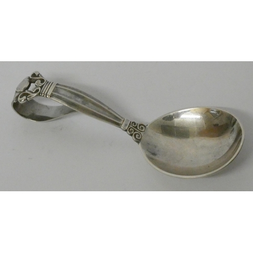 549 - Georg Jensen Danish silver caddy spoon