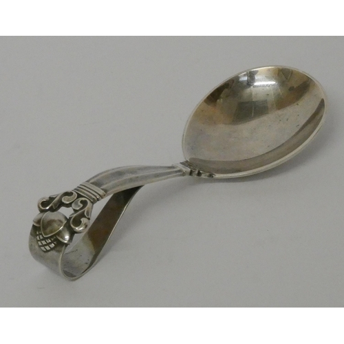 549 - Georg Jensen Danish silver caddy spoon