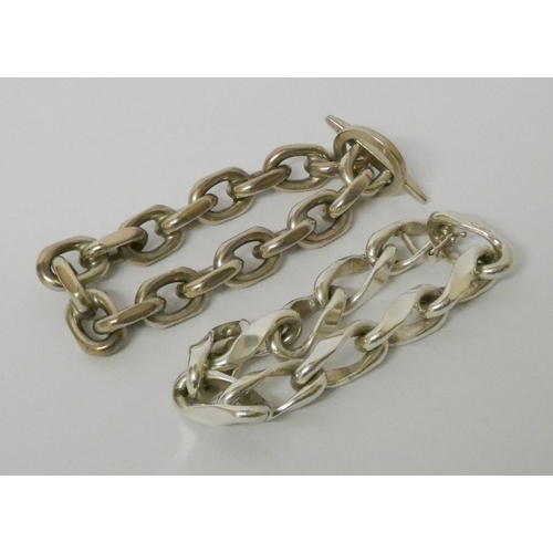 558 - Danish silver chunky chain link bracelet - stamped ‘RS‘ for Randers Sølvvarefabrik, ‘Denmark‘, ‘925’... 