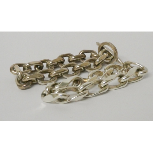 558 - Danish silver chunky chain link bracelet - stamped ‘RS‘ for Randers Sølvvarefabrik, ‘Denmark‘, ‘925’... 