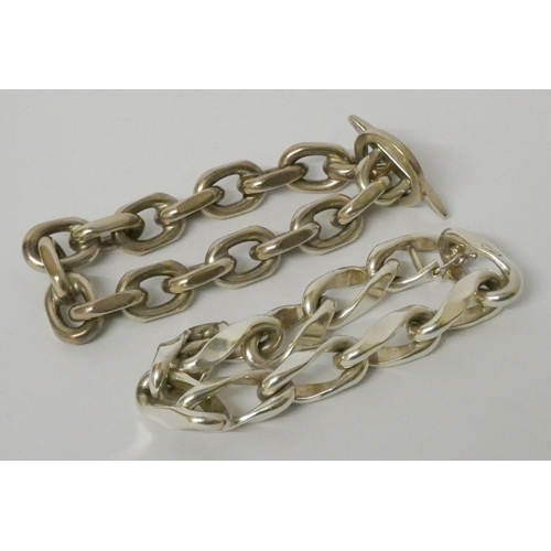 558 - Danish silver chunky chain link bracelet - stamped ‘RS‘ for Randers Sølvvarefabrik, ‘Denmark‘, ‘925’... 