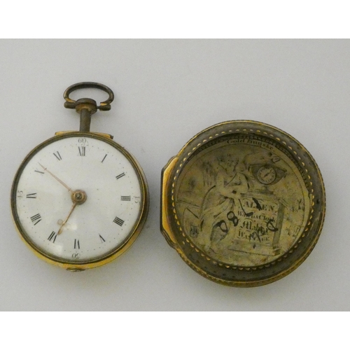 567 - Victorian pear cased pocket watch in gilt metal case