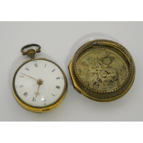 567 - Victorian pear cased pocket watch in gilt metal case