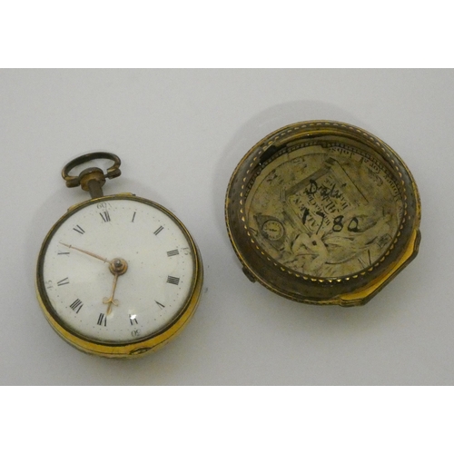 567 - Victorian pear cased pocket watch in gilt metal case