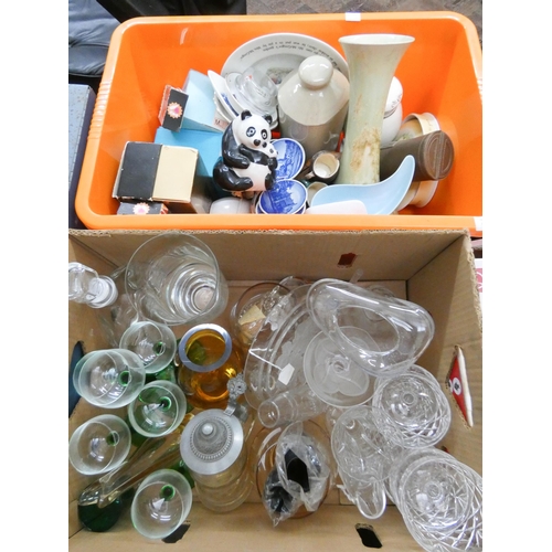 848 - Two large boxes of glass, china and sundries etc