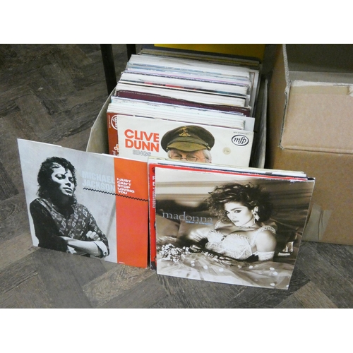 854 - A quantity of vinyl LP records to include Michael Jackson, Madonna, Rod Stewart, Paul McCartney and ... 